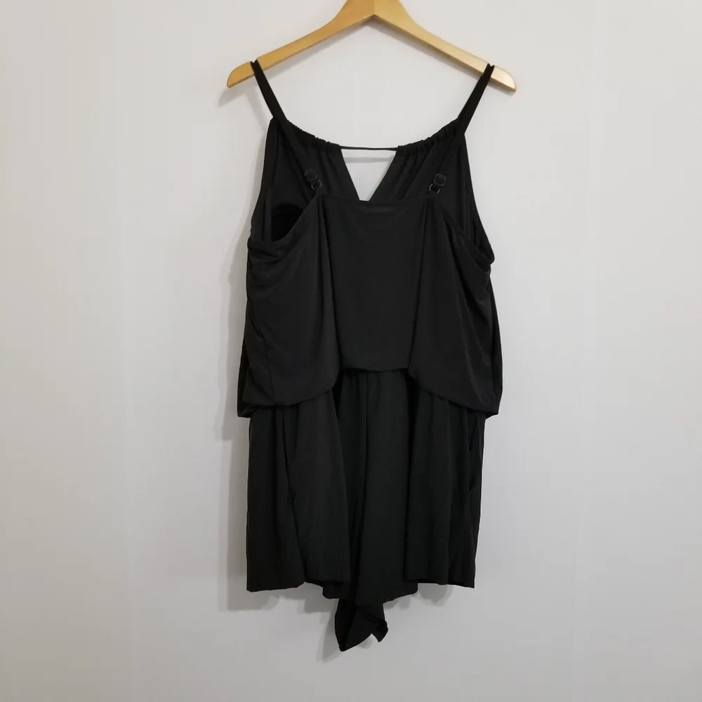NWT Aqua Green Black High Neck Swim Romper Swimsuit With Pockets Size 22W